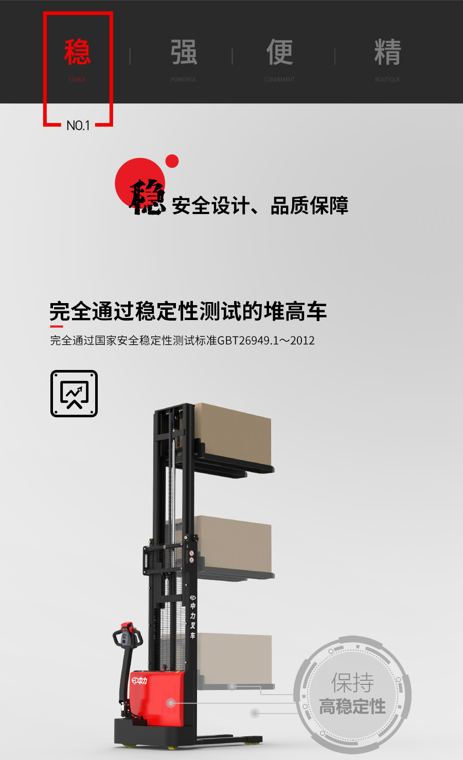 中力EST152Z步行式全電動(dòng)堆高車(chē)